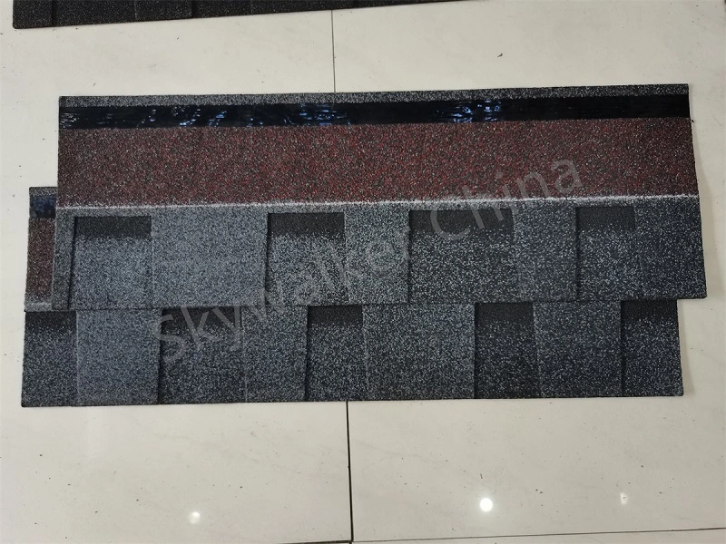 Spanish Red Grey Black Mosaic Asphalt Roofing Shingles